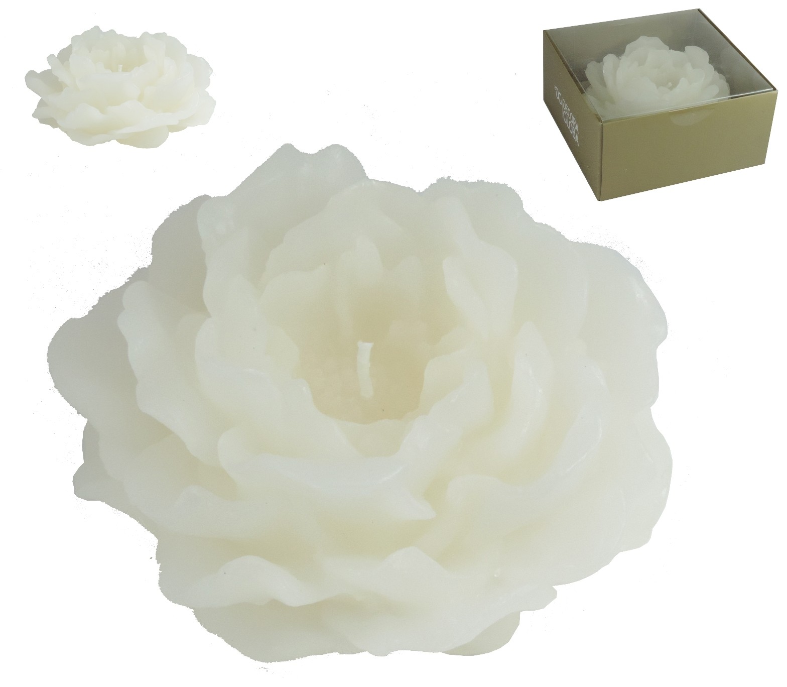 Vela Flor Peonia Ø cm Blanca