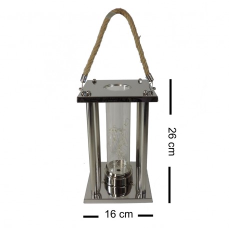 Farol con Luz Led 26x16 Plata