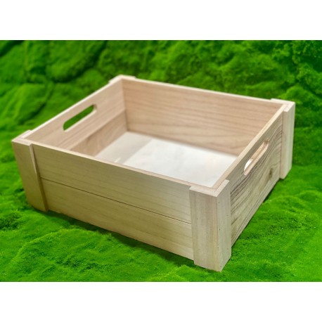 Caja Madera Mediana Cuadrada Natural