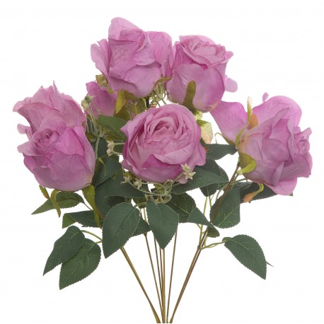 Ramo Capullo Rosas 46cm fucsia